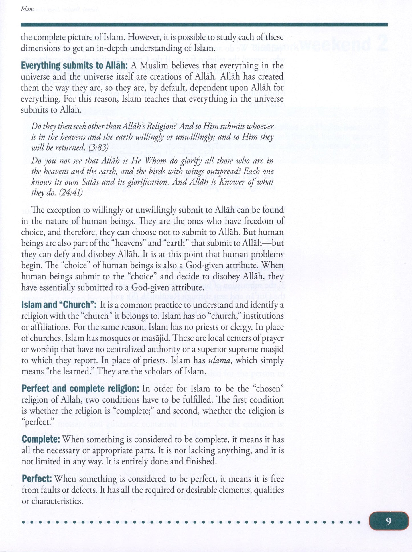 Weekend Learning Islamic Studies - Level 11-12