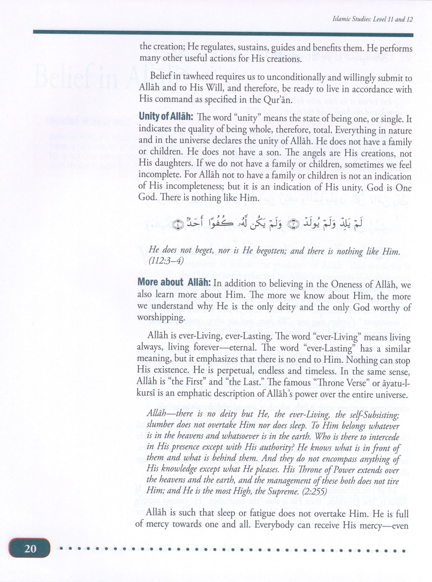 Weekend Learning Islamic Studies - Level 11-12
