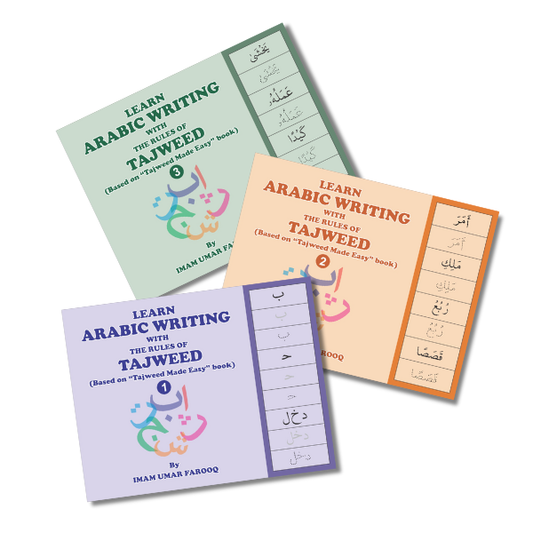 Learn Arabic Writing with the Rules of Tajweed - Set of 3 Books