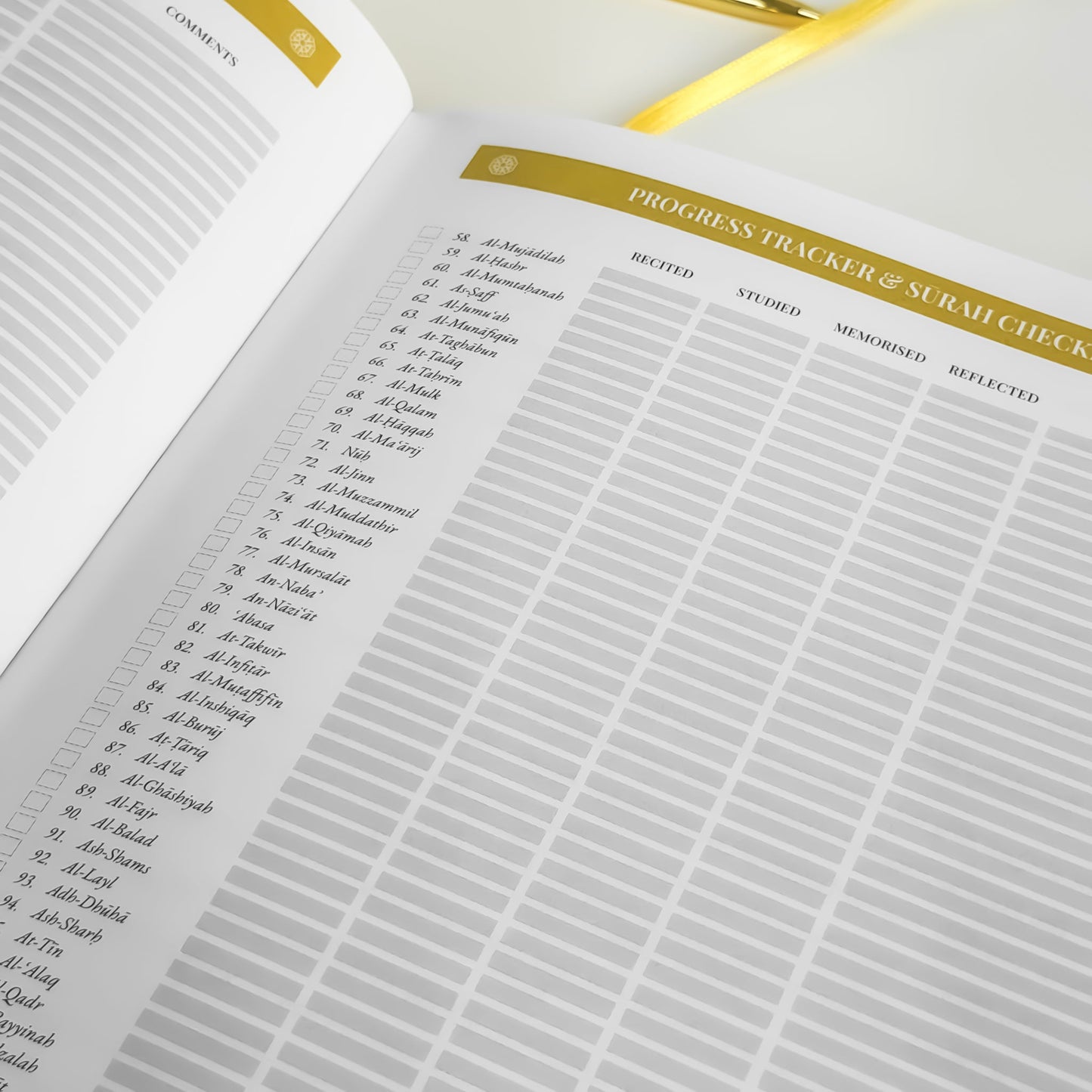 Quran Compass: Surah by Surah Study Guide & Reflection Journal