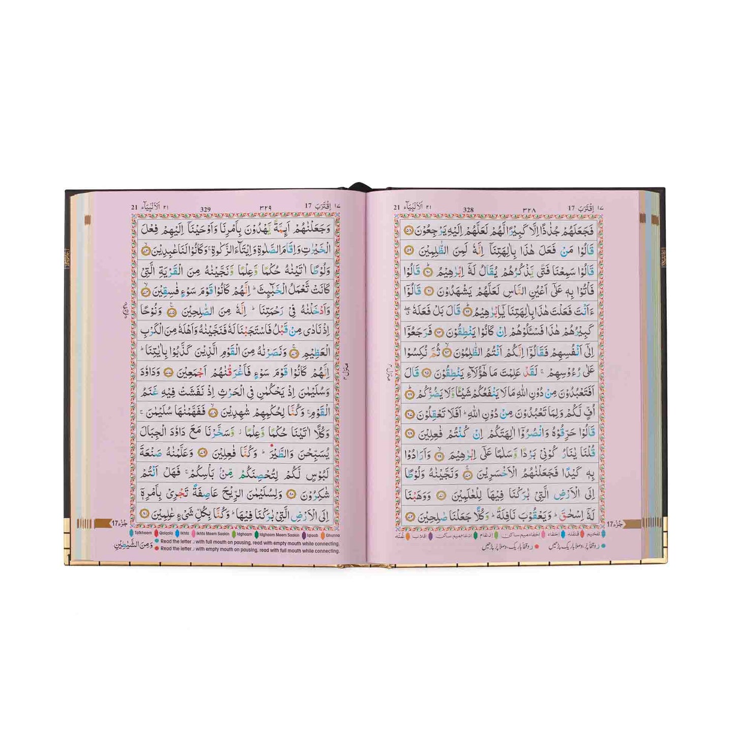 The Holy Quran (15 Line Indo-Pak Script with Color Coded Tajweed Rules) - Large Size