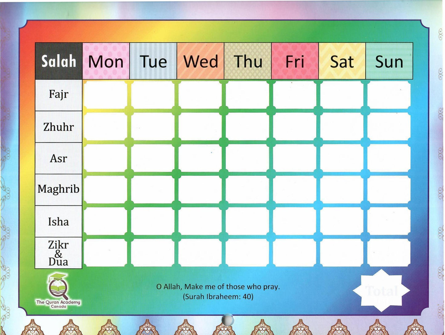 Salah Tracking Calendar