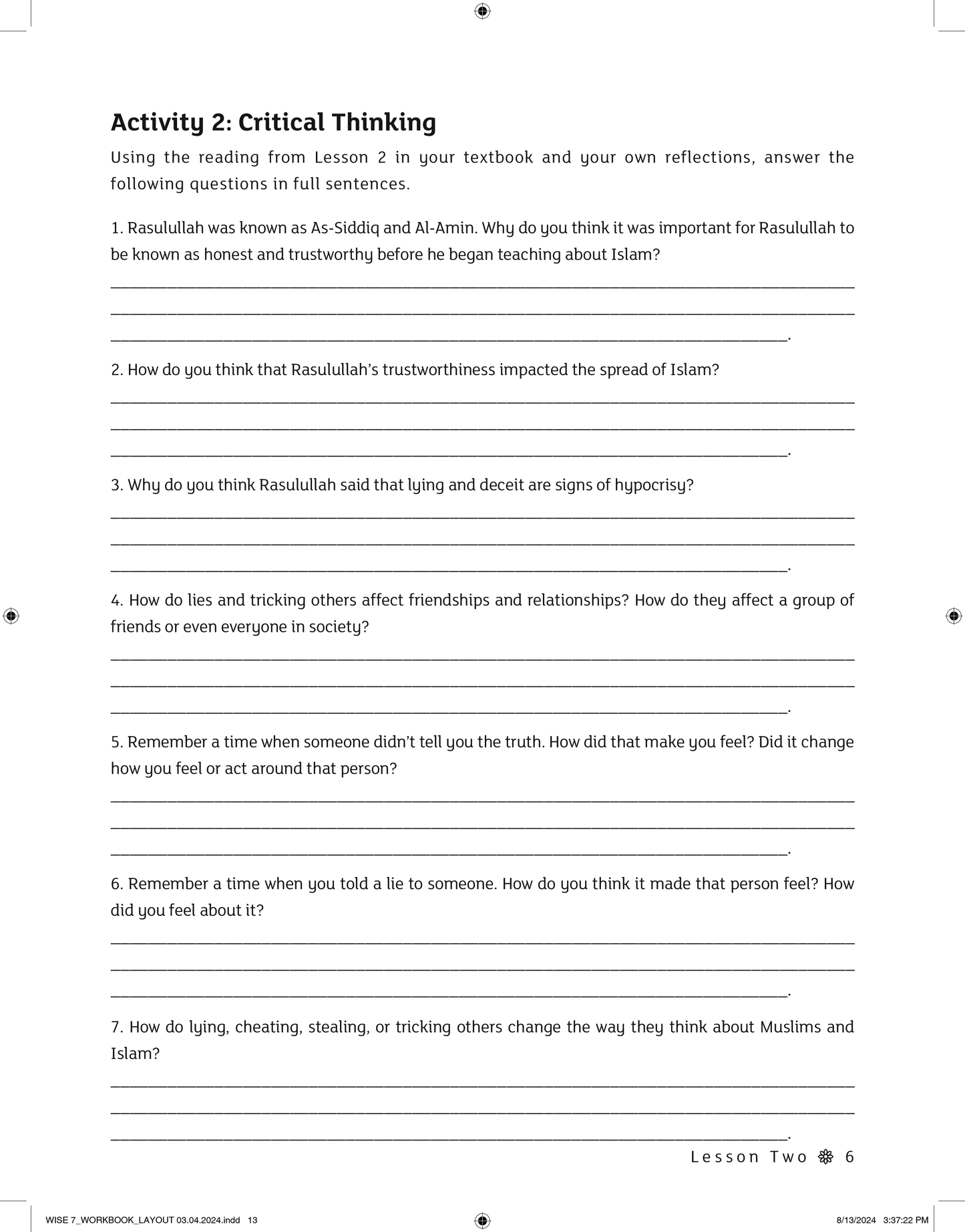 Iqra WISE Workbook - Grade 7
