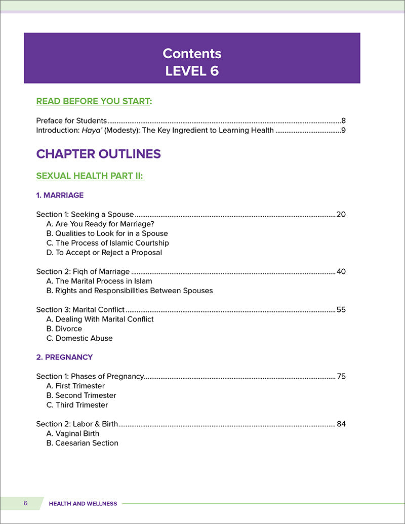 Health and Wellness from an Islamic Perspective - Level 6