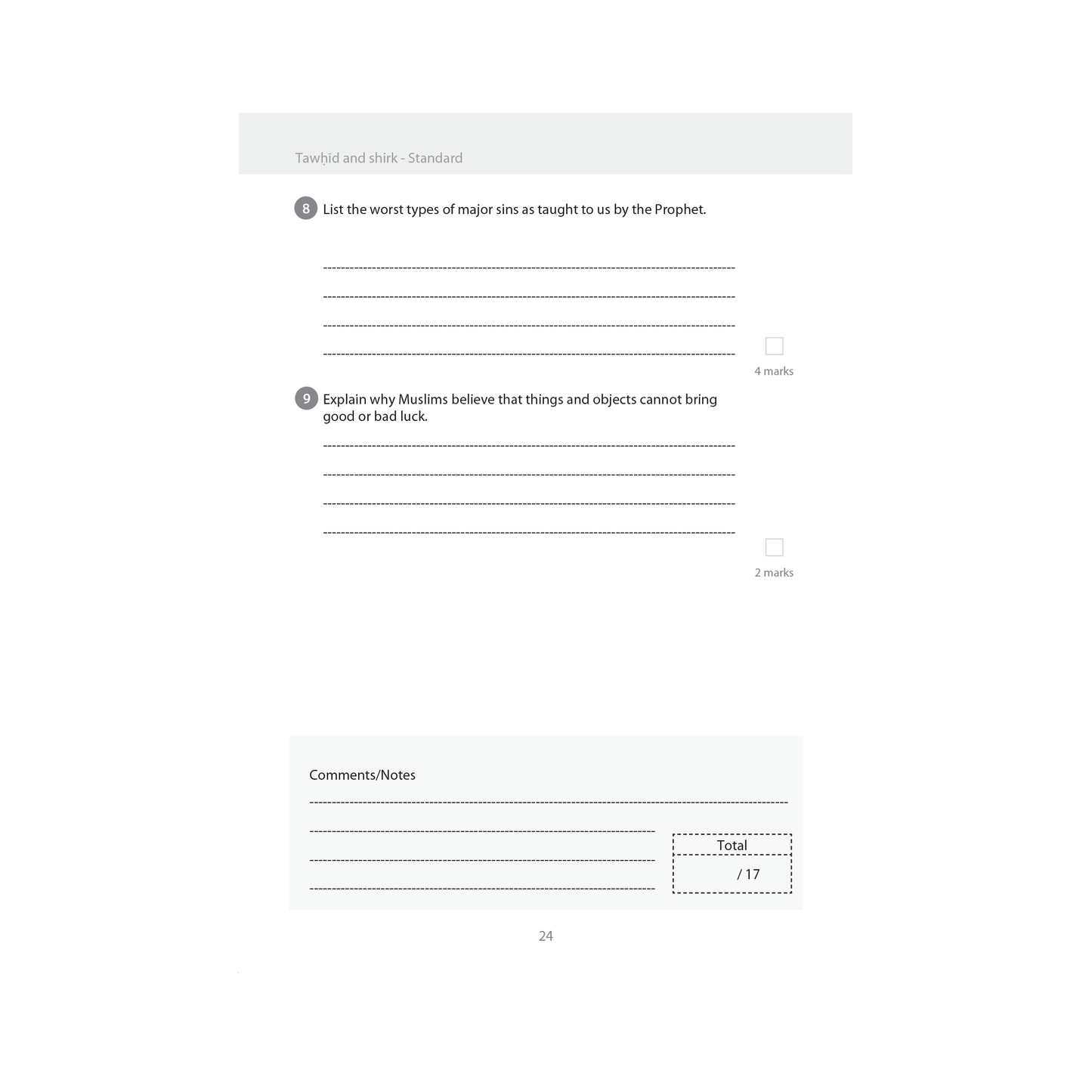 Safar Islamic Studies Workbook - Level 6