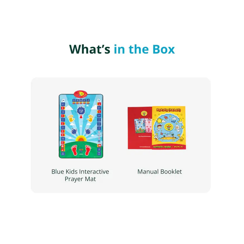 My Salah Mat - Interactive Prayer Mat for Kids - Blue