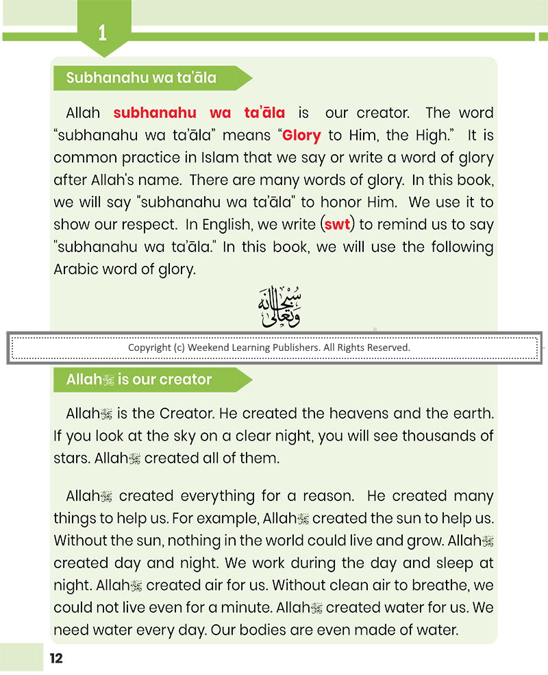 Weekend Learning Islamic Studies - Level 2