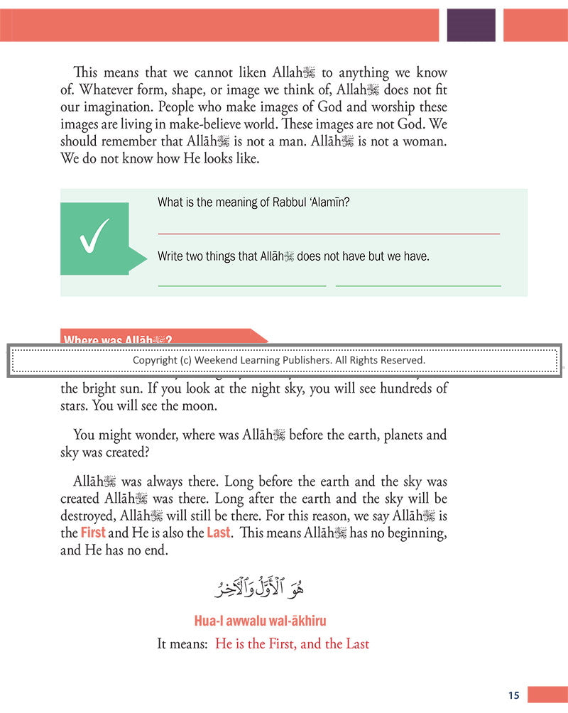 Weekend Learning Islamic Studies - Level 3