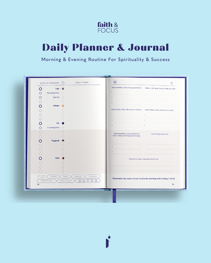 Faith and Focus Daily Muslim Productivity Planner & Journal