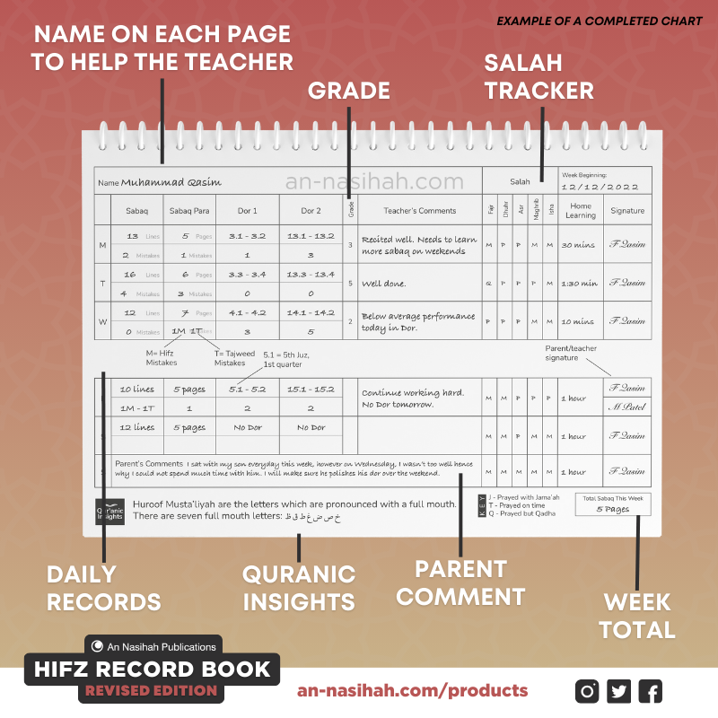 Hifz Record Book