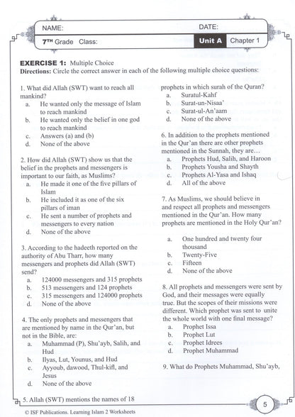 Learning Islam Workbook - Level 2 (Grade 7)