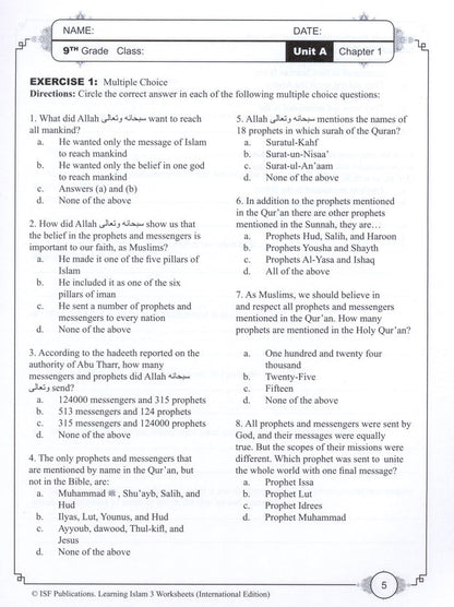 Learning Islam Workbook - Level 3 (Grade 8)