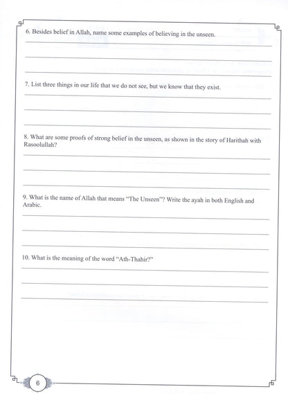 Learning Islam Workbook - Level 1 (Grade 6)