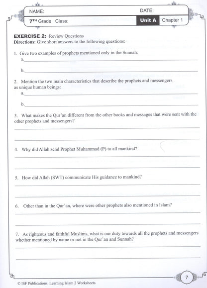 Learning Islam Workbook - Level 2 (Grade 7)