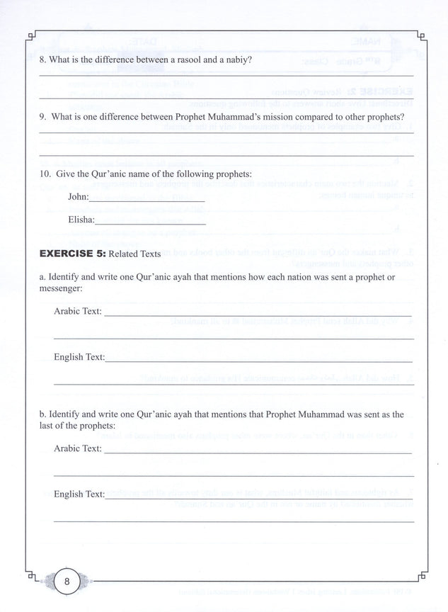 Learning Islam Workbook - Level 3 (Grade 8)