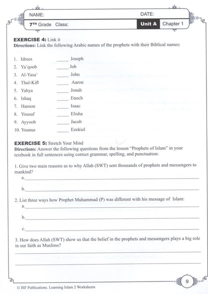 Learning Islam Workbook - Level 2 (Grade 7)