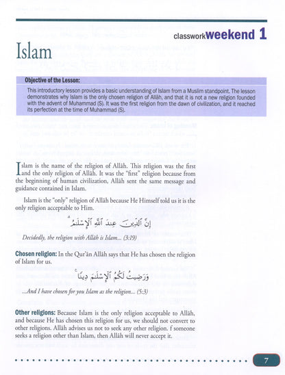 Weekend Learning Islamic Studies - Level 11-12