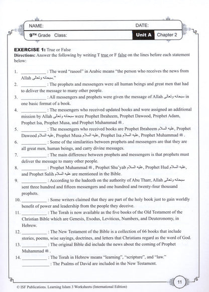 Learning Islam Workbook - Level 3 (Grade 8)