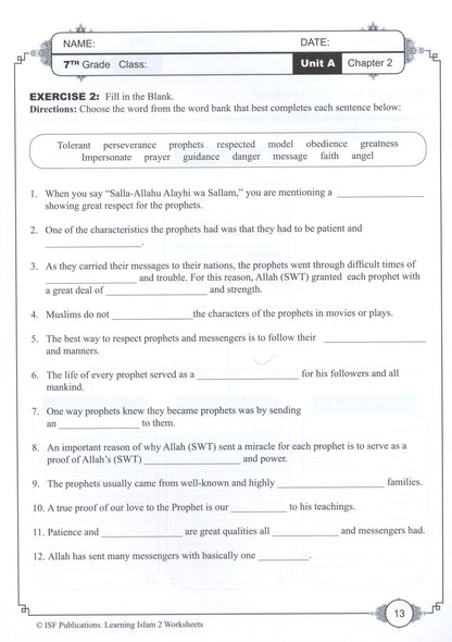 Learning Islam Workbook - Level 2 (Grade 7)