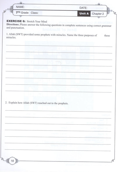 Learning Islam Workbook - Level 2 (Grade 7)