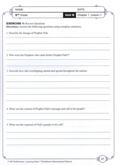 Learning Islam Workbook - Level 3 (Grade 8)