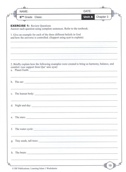 Learning Islam Workbook - Level 1 (Grade 6)
