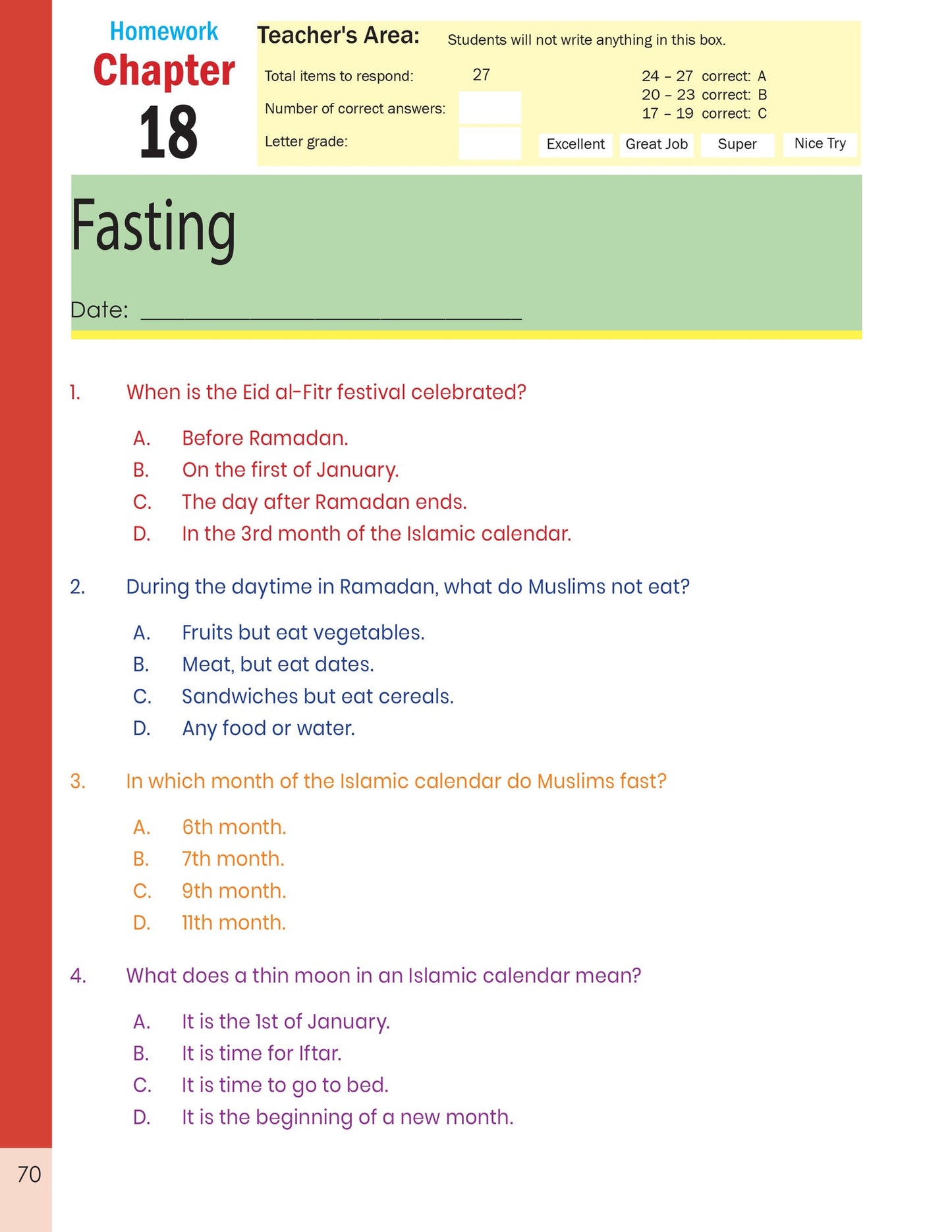 The Message of Islam Workbook - Level 1