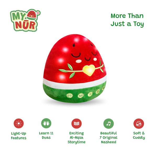 Nūr the Watermelon Interactive Plushie - Learn Surahs, Duas & More