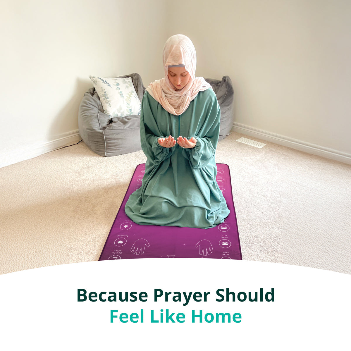 My Salah Mat® Interactive Adult/Revert Prayer Mat | Rahma Variant