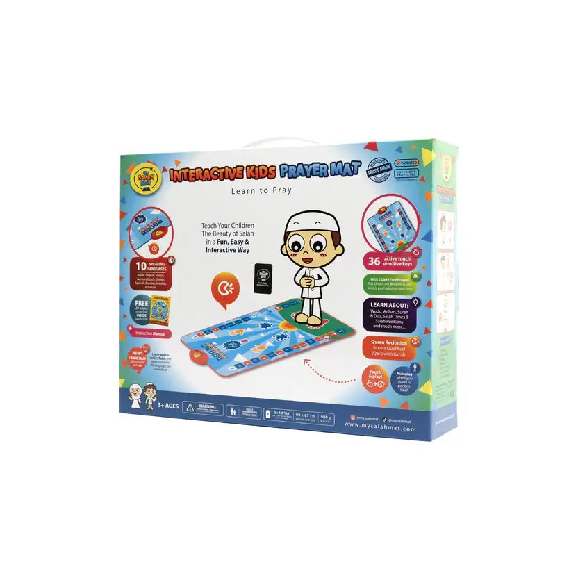 My Salah Mat - Interactive Prayer Mat for Kids - Blue