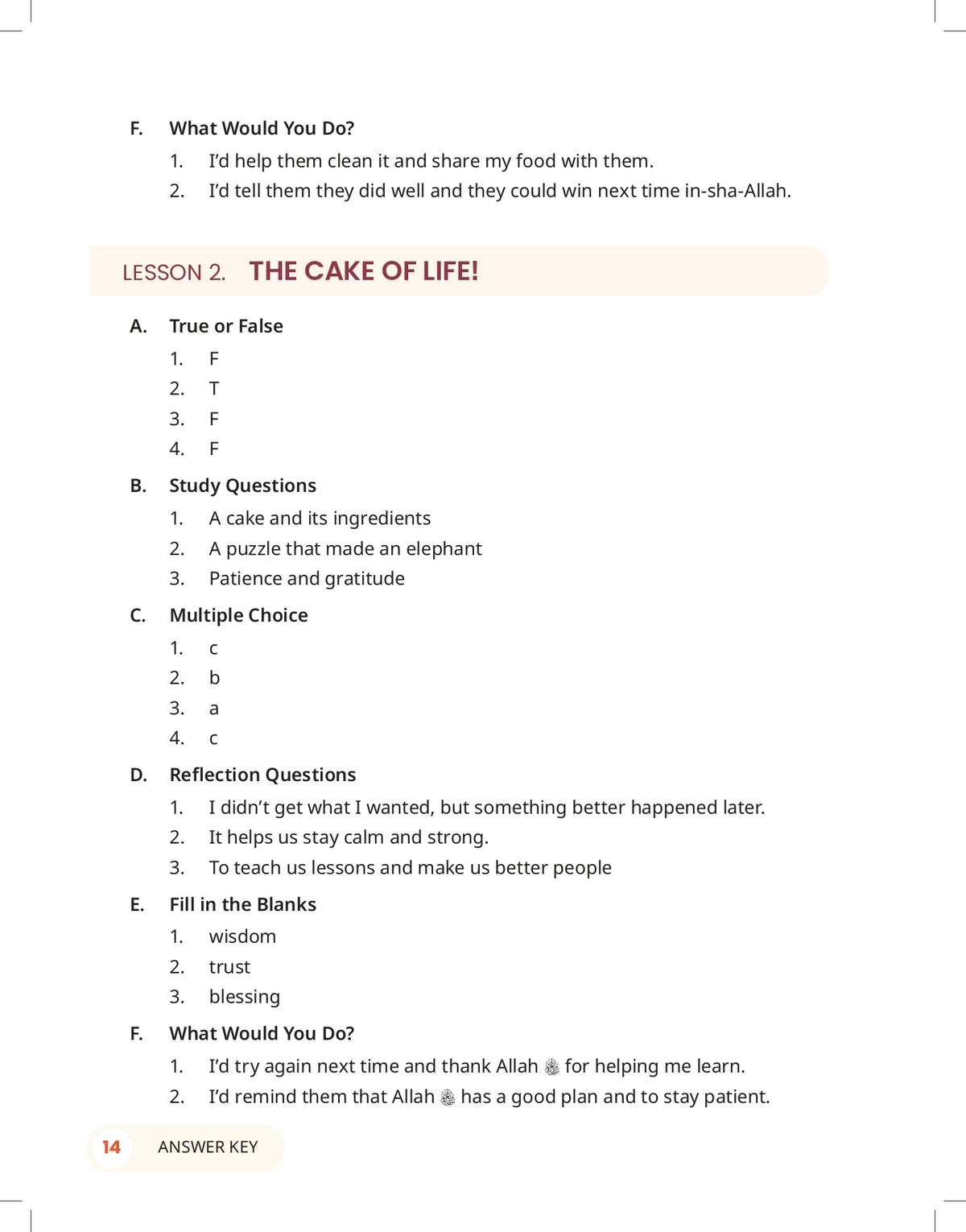 The Clear Deen - Level 1 Pacing Chart