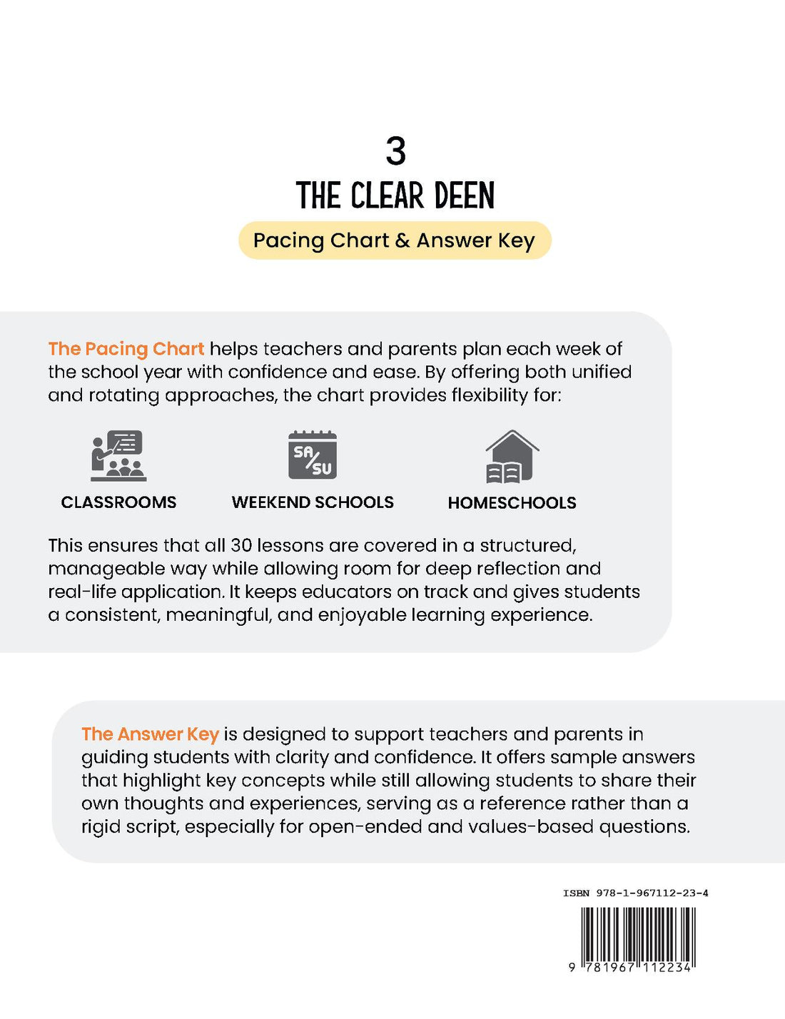 The Clear Deen - Level 3 Pacing Chart