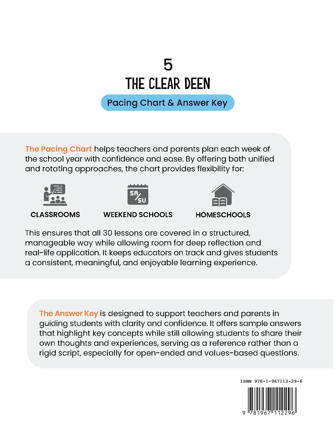 The Clear Deen - Level 5 Pacing Chart
