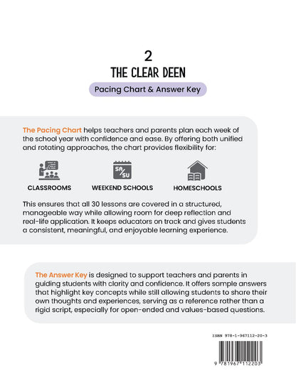 The Clear Deen - Level 2 Pacing Chart