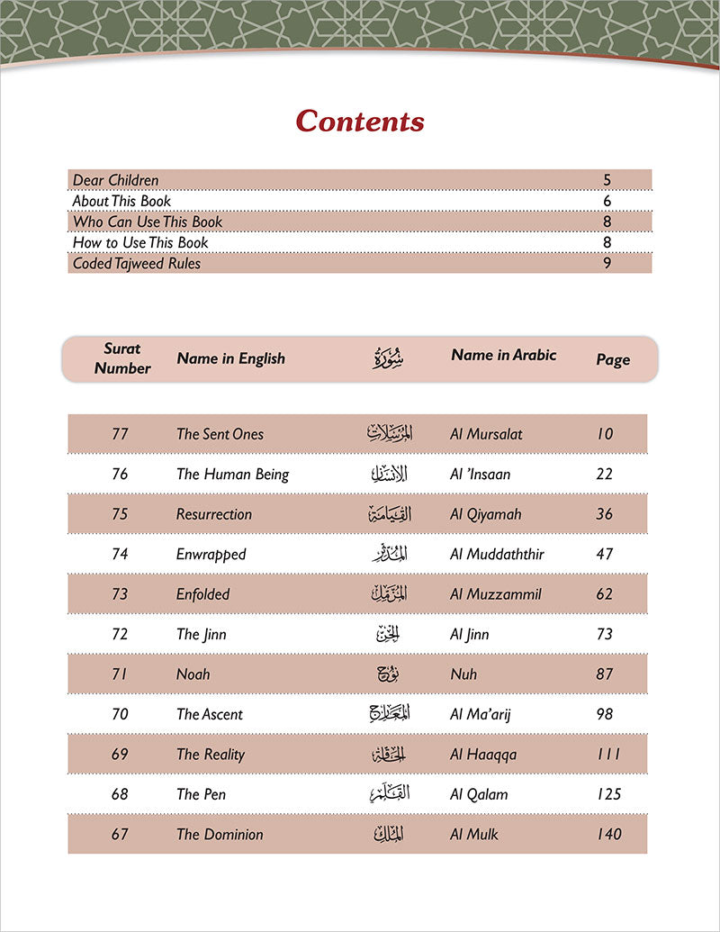The Holy Qur'an for Kids: Juz Tabarak