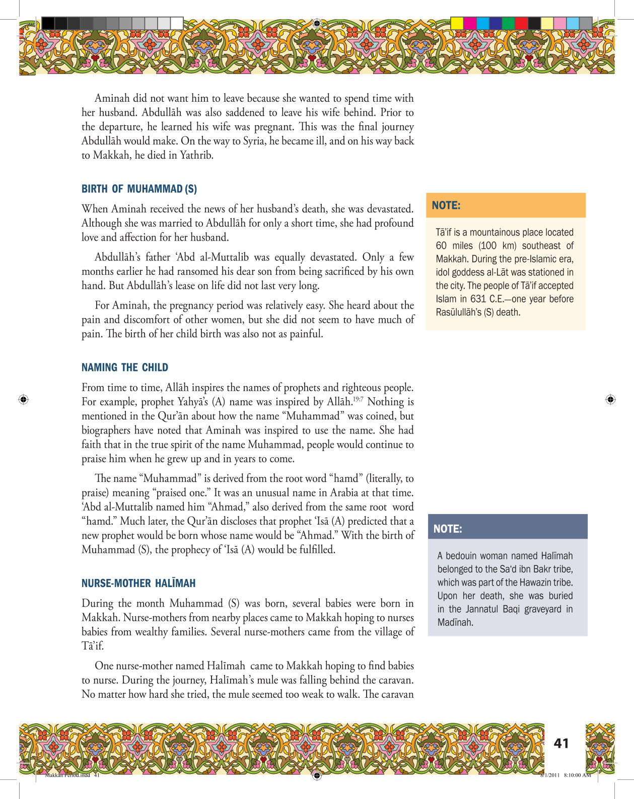 Life of Rasulullah - Makkah Period - Seerah - Weekend Learning Publishers - Sample Lesson - Page 41