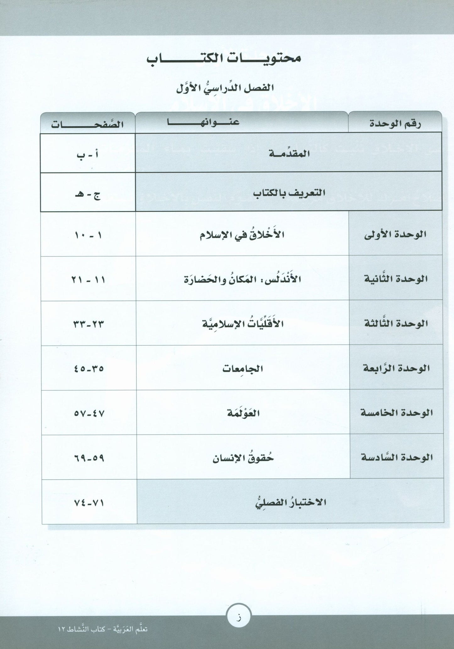 ICO Learn Arabic - Workbook - Level 12 Part 1 - تعلم العربية كتاب النشاط