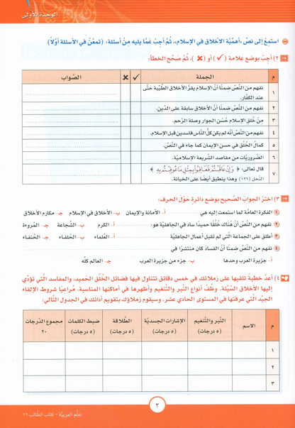 ICO Learn Arabic - Textbook - Level 12 Part 1 - تعلم العربية