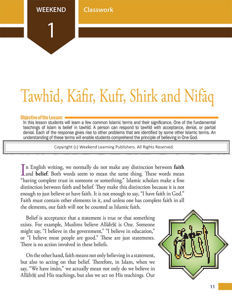 Weekend Learning Islamic Studies - Level 5