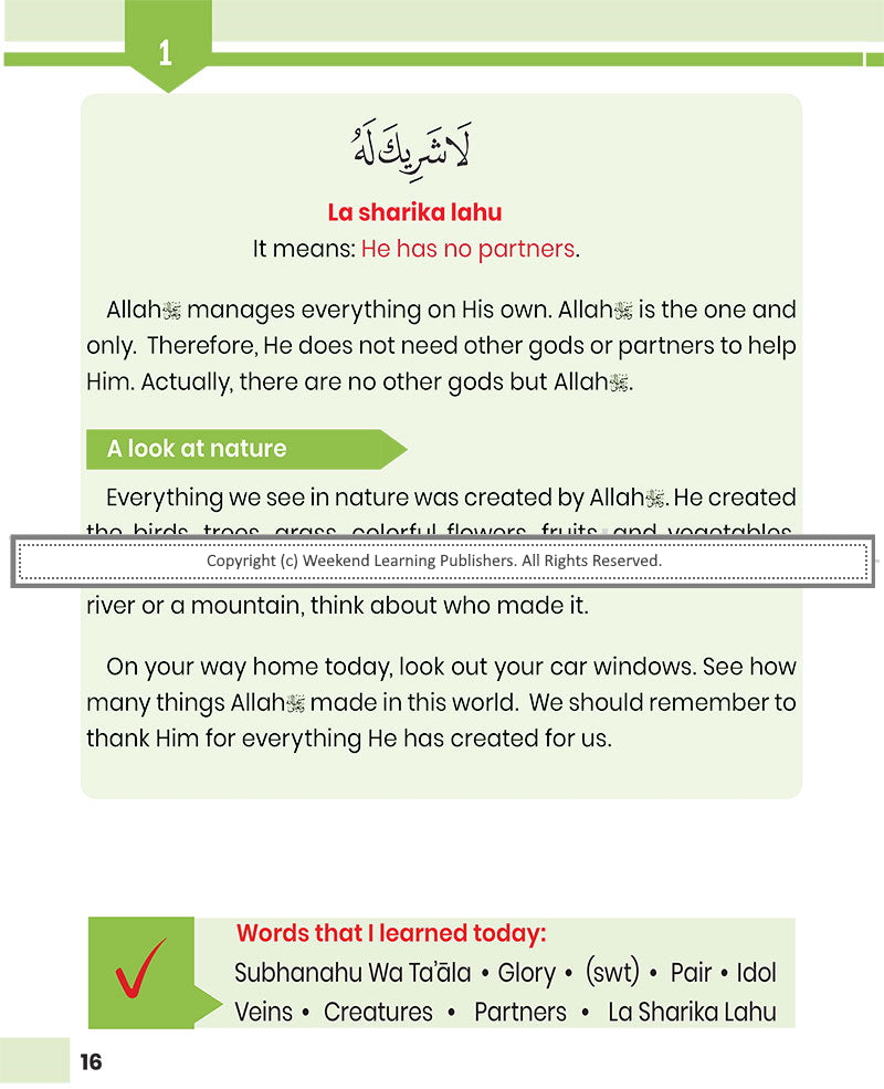 Weekend Learning Islamic Studies - Level 2