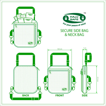 Anti-Theft Side Bag & Neck Bag for Hajj & Umrah (Medium)
